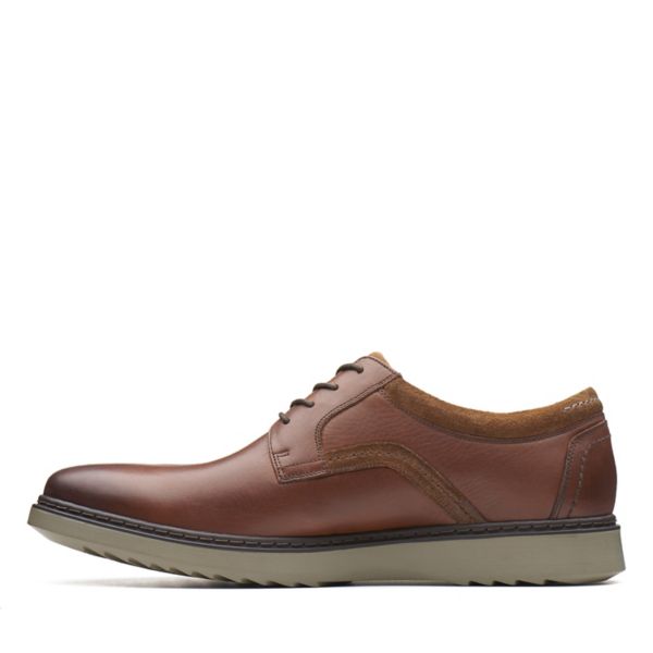 Clarks Mens Un Geo Lace Wide Fit Shoes Dark Brown | CA-4069382